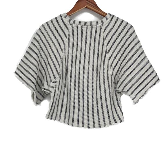 Anthropologie Dolan Coastal Stripes Cropped Pullover Top size Small - Picture 8 of 13